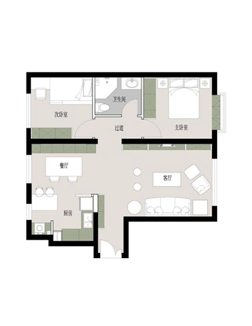 <b>现代简约二居室1</b>